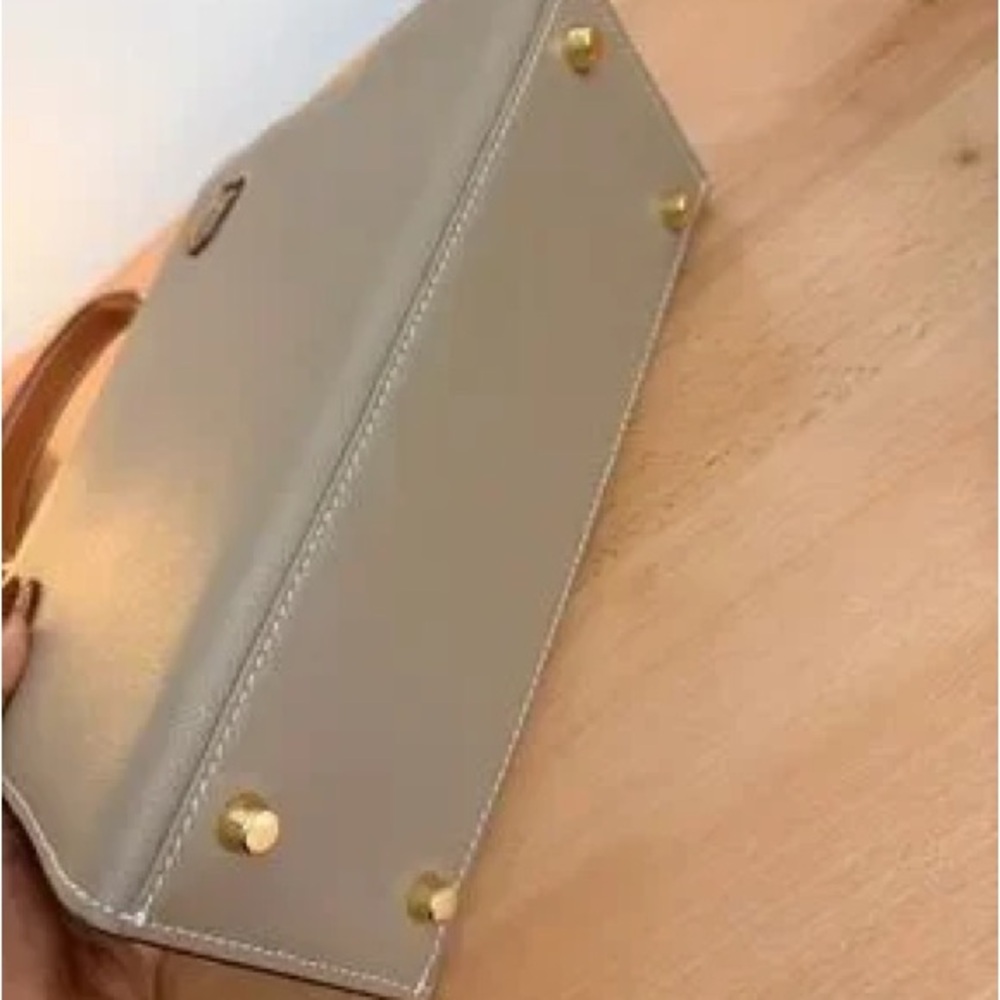 Elegant Taupe and Tan Top-Handle etoupe gold Bag bicolor h Kelly 25 GHW sellier - Picture 7 of 11